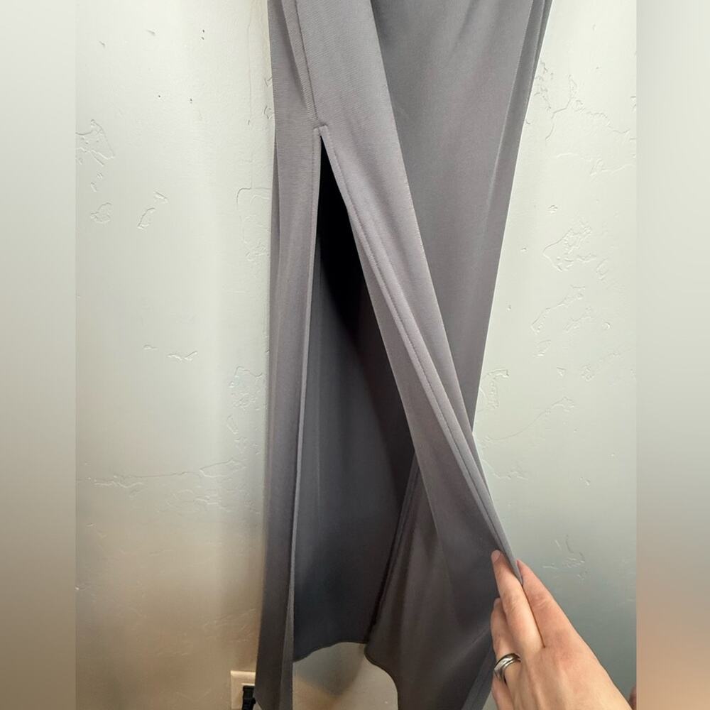 NWT BCBGMaxAzria Snejana One Shoulder Maxi Dress in Gray Agate Small - Picture 6 of 10